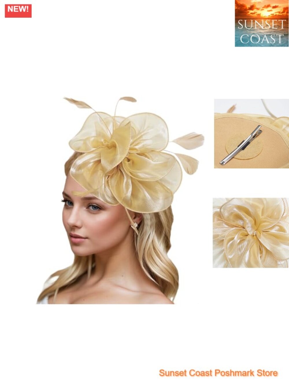 Feather Fascinator Hat for Women Girls Vintage Tea Party Derby Headwear